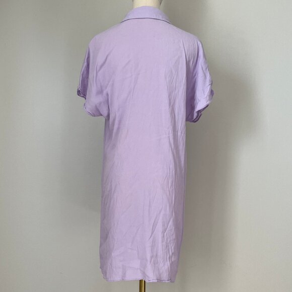 Wilfred Free Lavender Button Down Camp Collar Dress - Picture 4 of 7